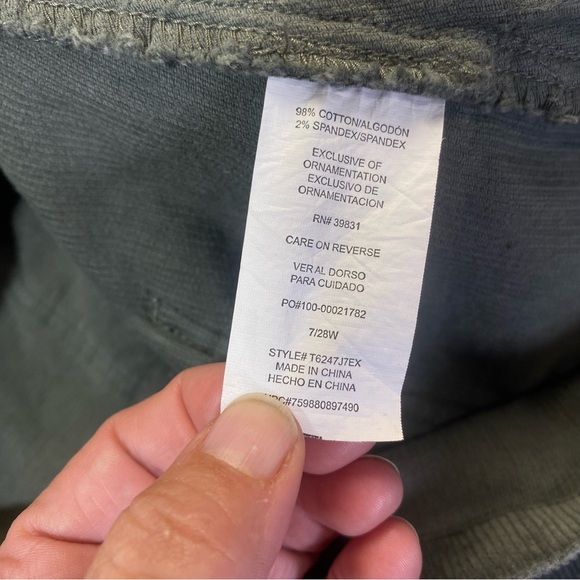 Jolt Green Corduroy Button Front Mini Skirt‎ Size 7/28W - Picture 8 of 8